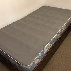 Twin Bed W Drawers & Box Spring