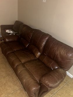 Brown Leather Couch