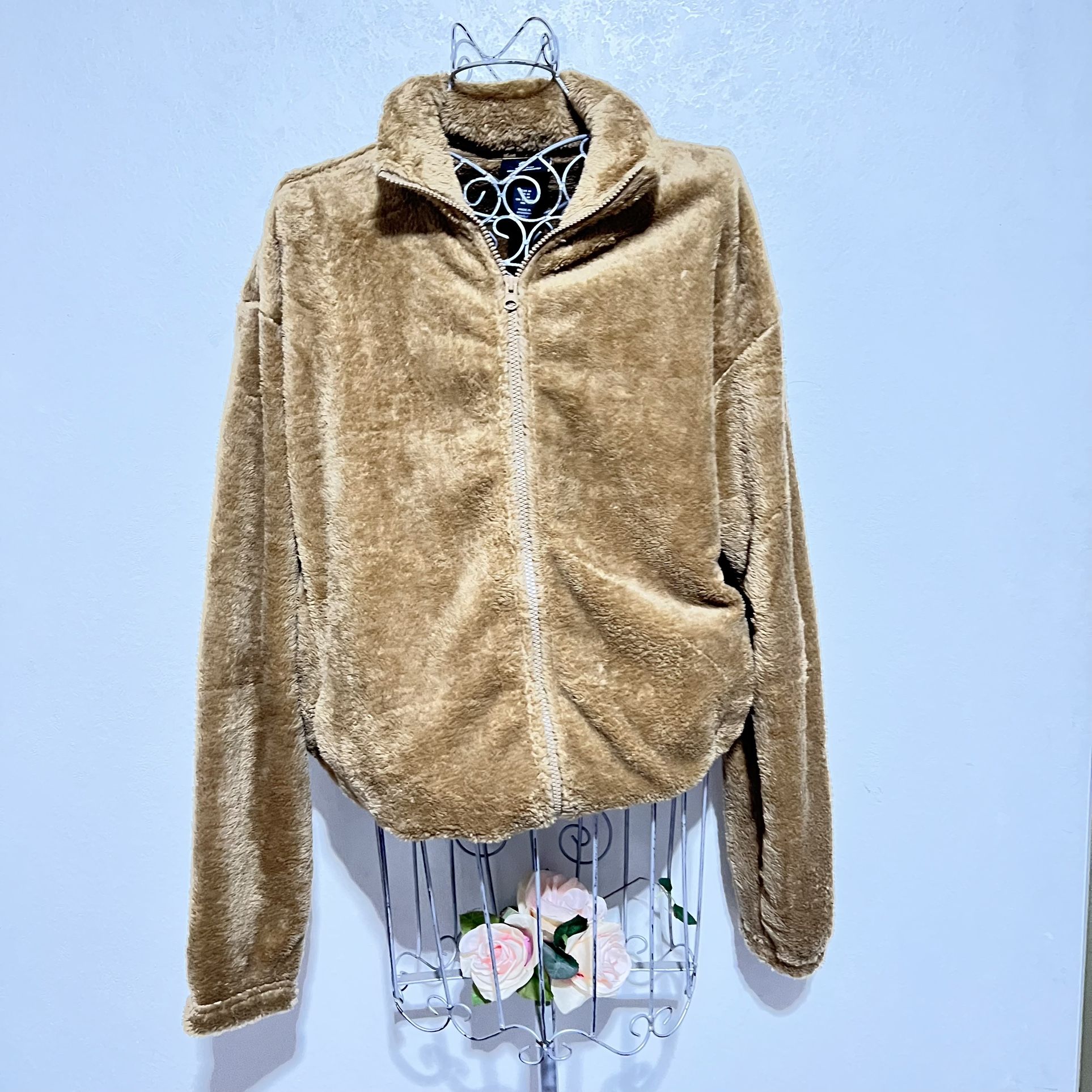 H&M Teddy Jacket Brown M