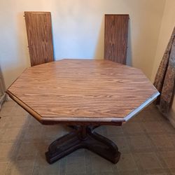 Hexagon Laminate And Wood Dining Table