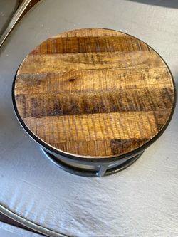 10 inch wood dessert pie cupcake stand with metal base