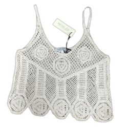 NWT Rachel Zoe Crotchet Crop Tank Top Small