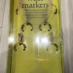 Tropical Fabulous Fancy Feet Vino Wine Charm S/6