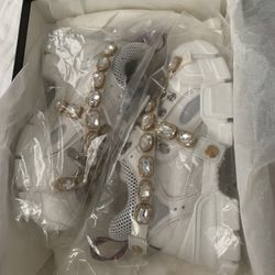 Brand New White Gucci Shoes With Crystals