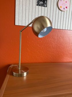 Gold Brass Desk Lamp with Globe Shade