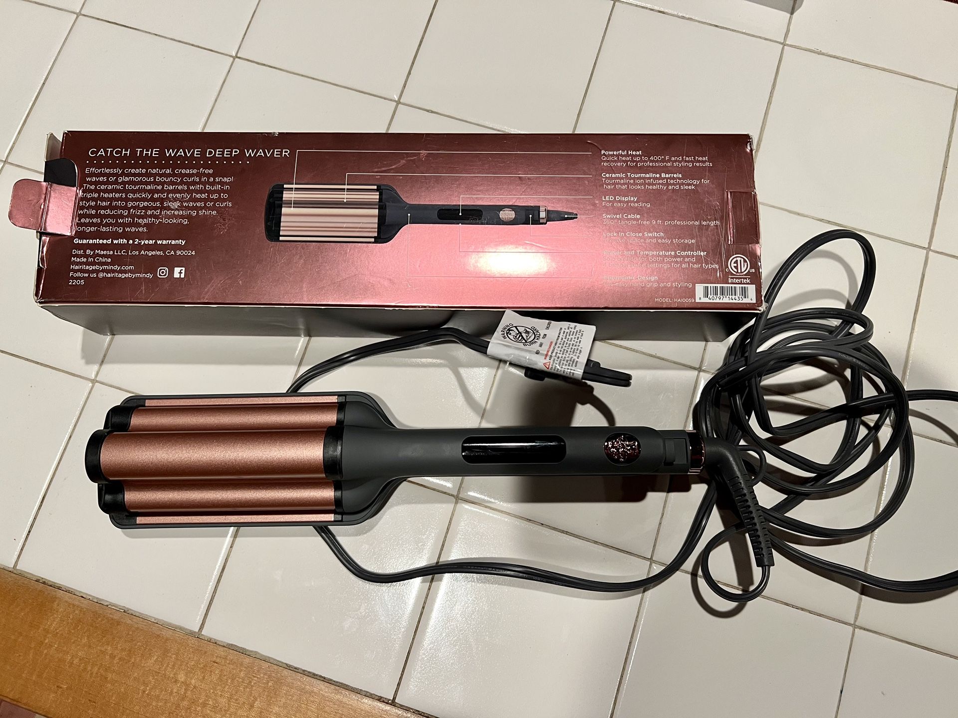 Hairitage Catch the Wave Deep Waver Crimping Iron Automatic Ceramic Wavy Curler