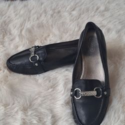 Coach Black Leather Loafers Size 9