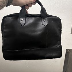 Premium Leather Hook And Albert Slim Laptop Bag
