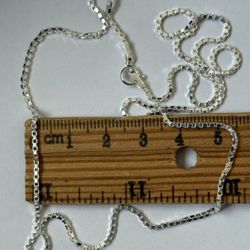 925 Silver 22” 1mm necklace box chain unisex