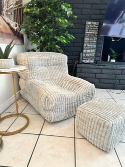 Memory Foam Bean Bag Chairs with Thickened Non-Slip Corduroy Cover,Lazy Floor Sofa, GRAY