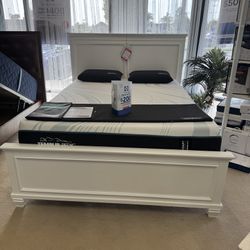 White Queen Panel Bed