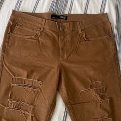 Rustic Dime Shredded Pants Brown Size 38