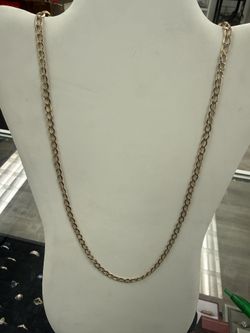 14kt Hollow 2 Toned Cuban Linked Chain 26 Inches