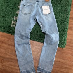 Purple Brand – Light Blue Distressed Denim Jeans – 38 – PreOwned -