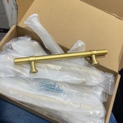 10 Pack Gold Cabinet Pulls, Gold Kitchen Cabinet Handles Brushed Gold Cabinet Pulls 7-1/2 inch, Gold Cabinet Hardware Pulls, Brass Cabin