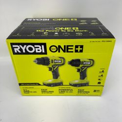 New Ryobi PCL1200K2 18V ONE+ Lithium-Ion 2-Tool Drill Impact Kit