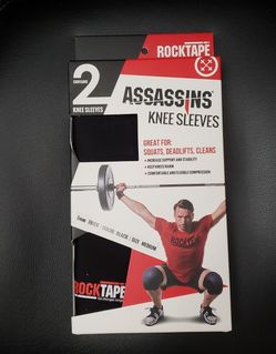 RockTape Assassins 5mm Knee Sleeves (2 Sleeves), Size M, Black

