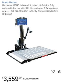 Harmar AL100HD Hitch Mounted Lift with Swing Away Bar