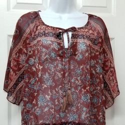 Knox Rose Floral Tunic Top M