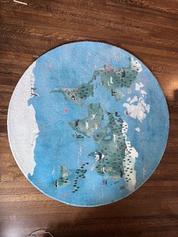 Pottery Barn Kids World Map Round Rug – 5’ – $125