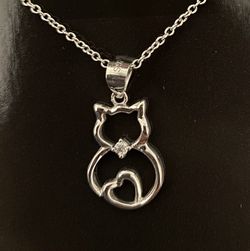 Cute Kitty Heart Tail Necklace
