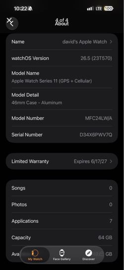 Apple series 11 gps & cellular