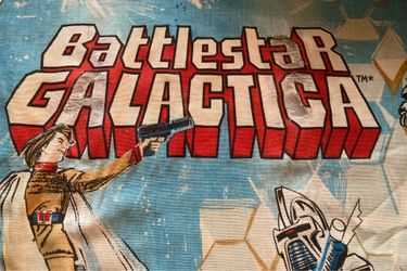 Battlestar Galactica Curtains* 2 Panels 1978 Sears Sci-Fi Original 47x52h +clips
