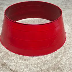 Red Metal Christmas Tree Skirt