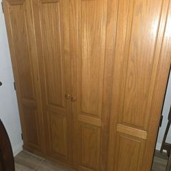 Solid Wood Armoire Hidden Desk