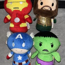 Hallmark Itty Bittys Marvel Characters- Iron Man, Hulk, Captain America, Aquaman