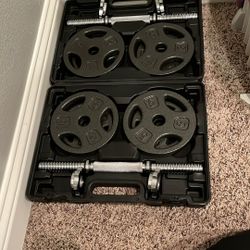 Set de mancuernas ajustables 32 lb con estuche