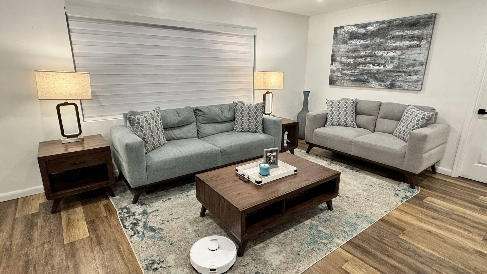 Gray & Green Sofa