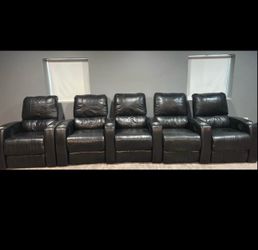 5 Leather reclining movie seats