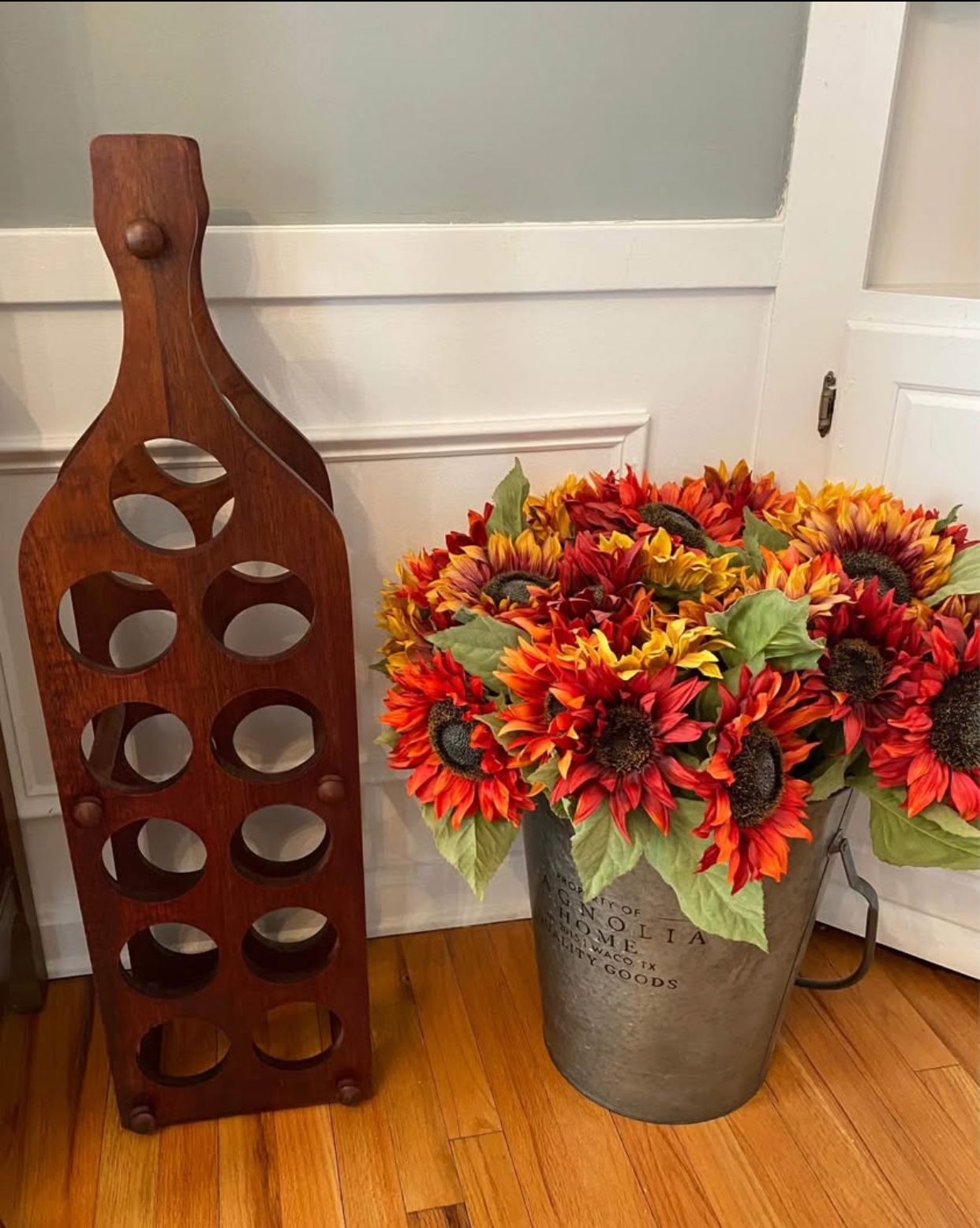 Vintage Handmade Wooden Wine Rack