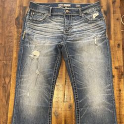 Buckle Jeans Men’s 34R Bootcut Distressed Blue 