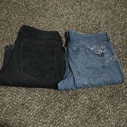 Hollister Low Rise Jeans - Black And Blue