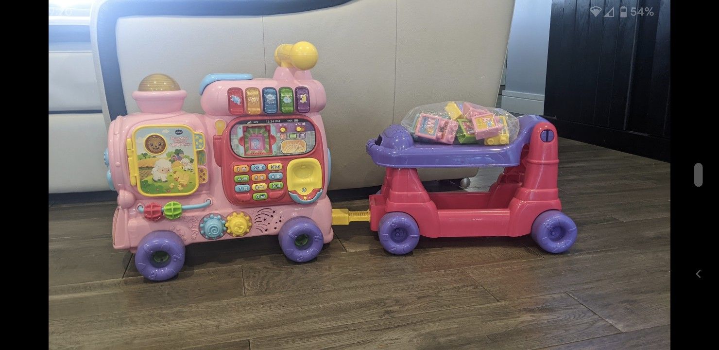 vtech push and ride alphabet train pink