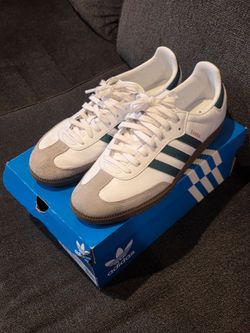 Adidas Samba OG Shoes - White / Collegiate Green (JH8797) size 11.5 mens