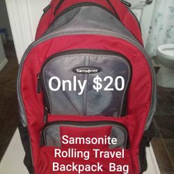 TravelBag $20 - Samsonite- Rolling Travel / Back Pack - Excellent Condition - Used Just Once - $20 