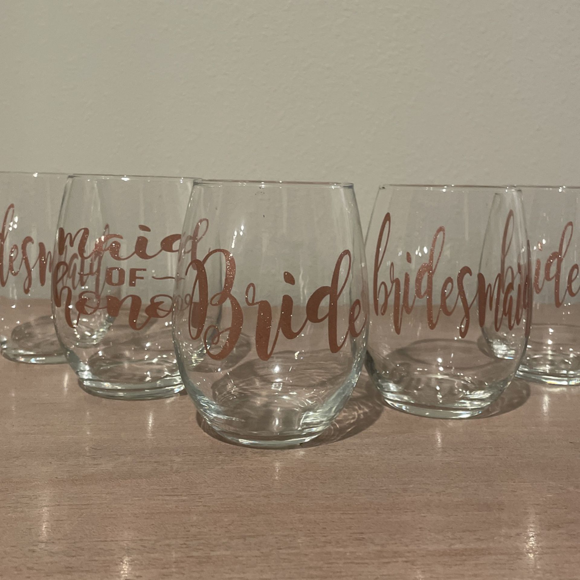 ONLY1 Set Left! Bridal Shower wine Glass Set 