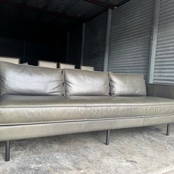 Leather west elm couch