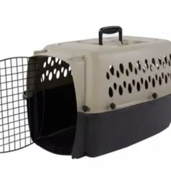 Portable 2-Door Top-Load Hard-Sided Pet Travel Carrier with Secure Ventilation, Handle, Front & Top Entry for Dogs, Cats, 22.8"L × 15"W × 13"H, Gray &