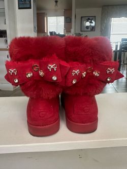 Red winter boots