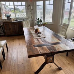 Beautiful Wood and Aged Steel Table