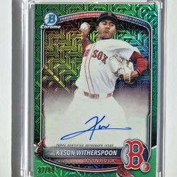 Kyson Witherspoon 2025 Bowman Chrome Draft Green Mojo Refractor Auto! 37/99 Red Sox 