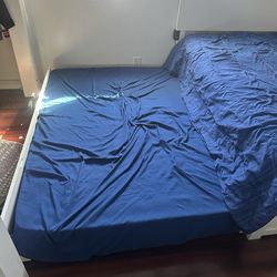 Full-size bed with USB Port and full size trundle.  Trundle mattress included.