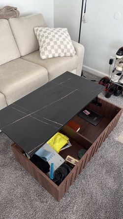 Dark wood coffee table
