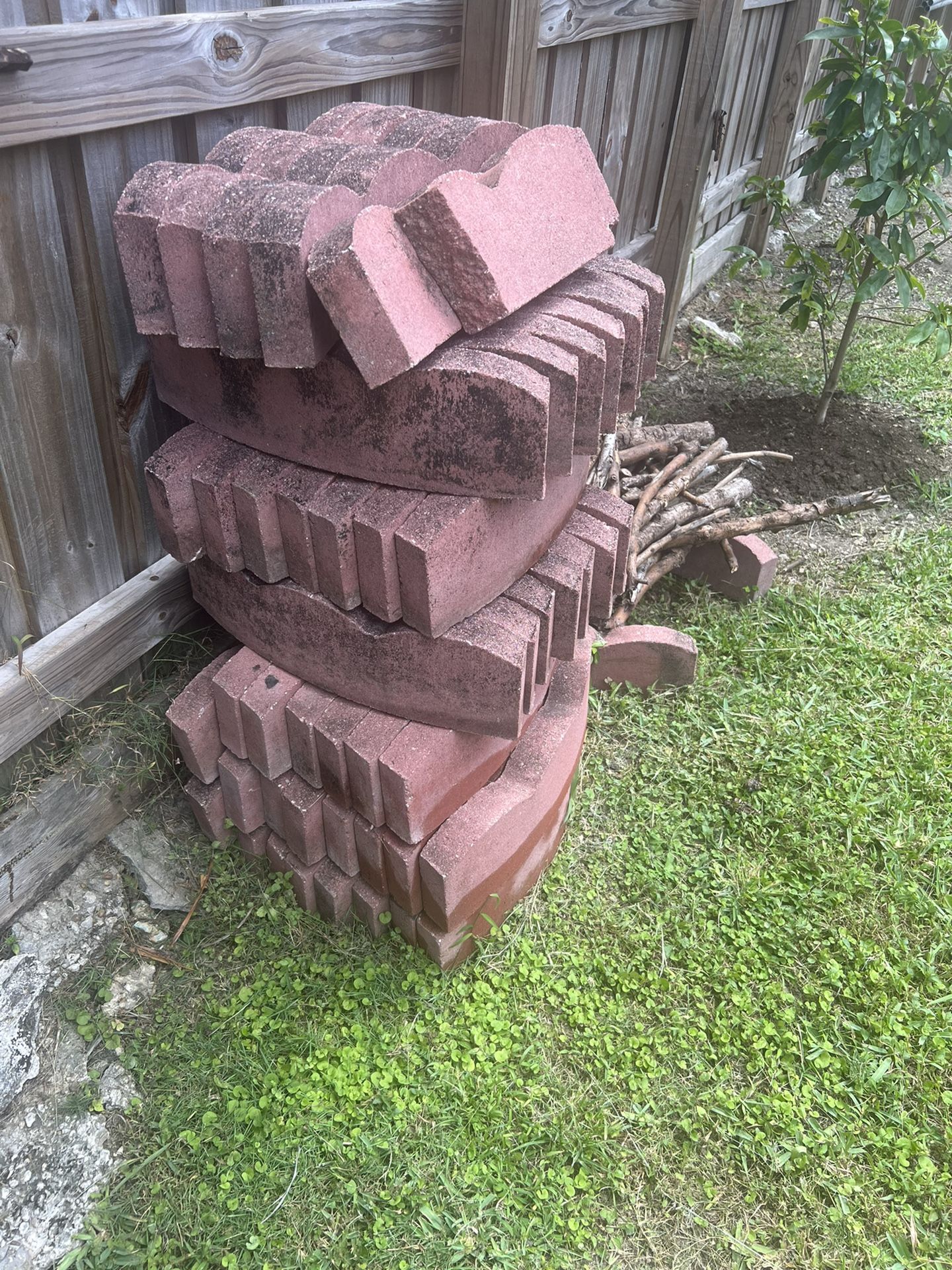 Red Curved Scallop Concrete Edger