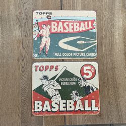 Topps Vintage Style Baseball Card Tin Signs 