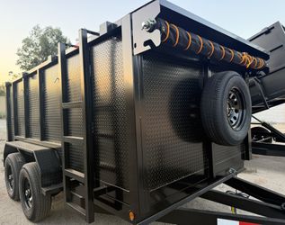 🔥New 8x4x12 SCISSOR LIFT Hydraulic Dump Trailer With Tarp & Spare tire ‼️Deal Of The Week‼️